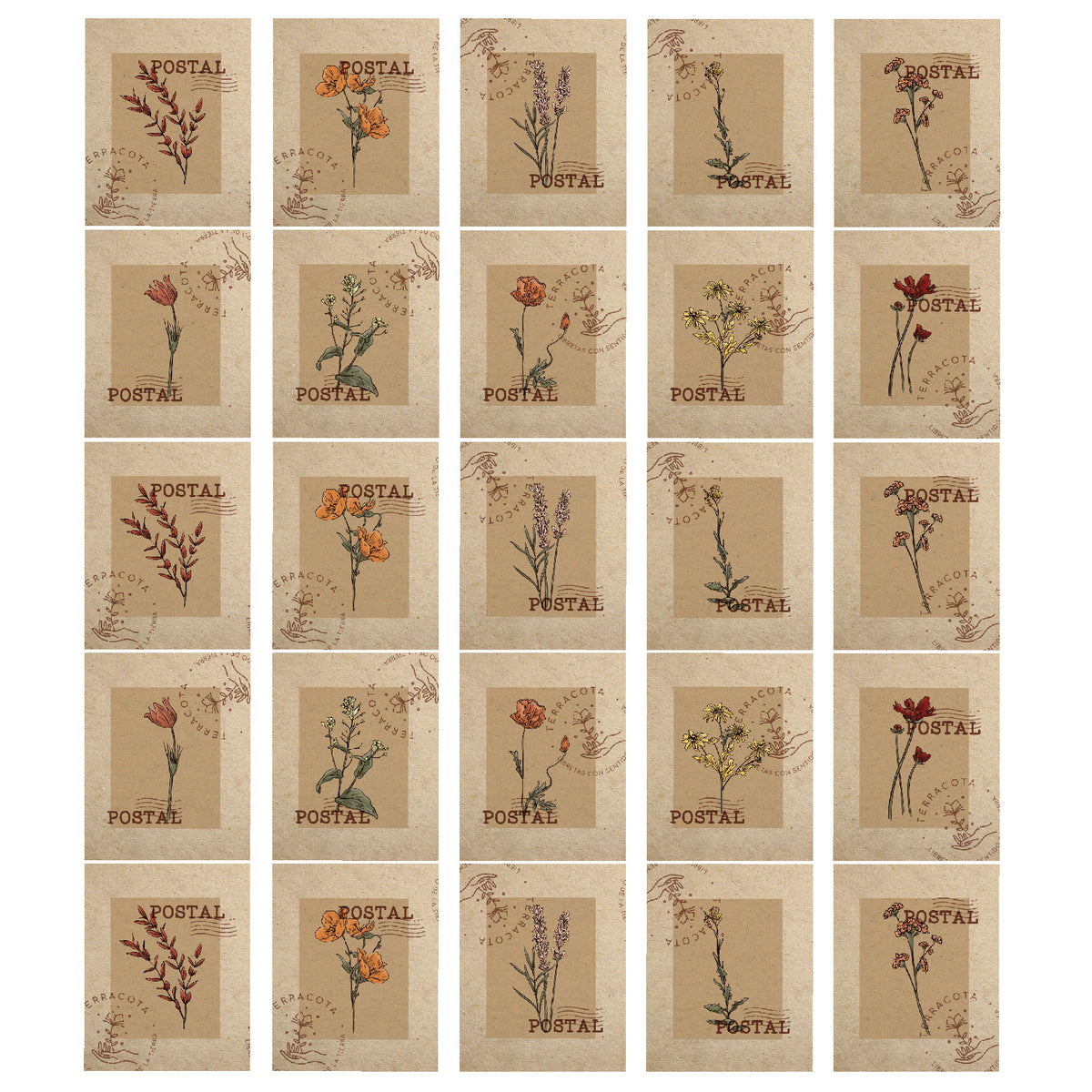Stickers Postales Florales