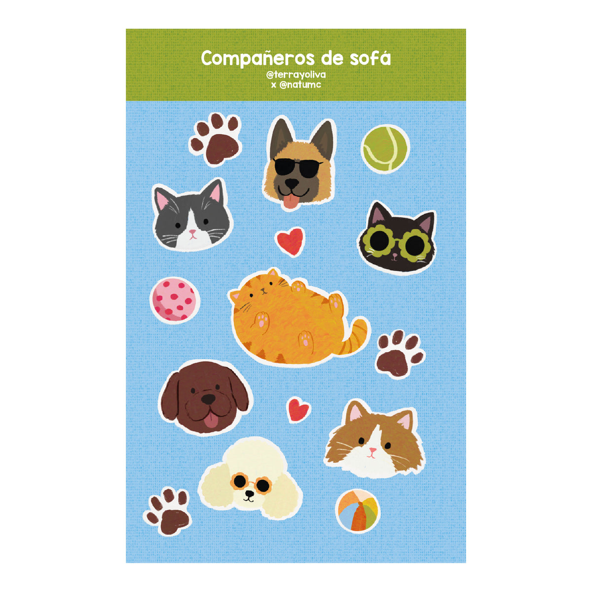 Plantilla de stickers Compañeros de sofá