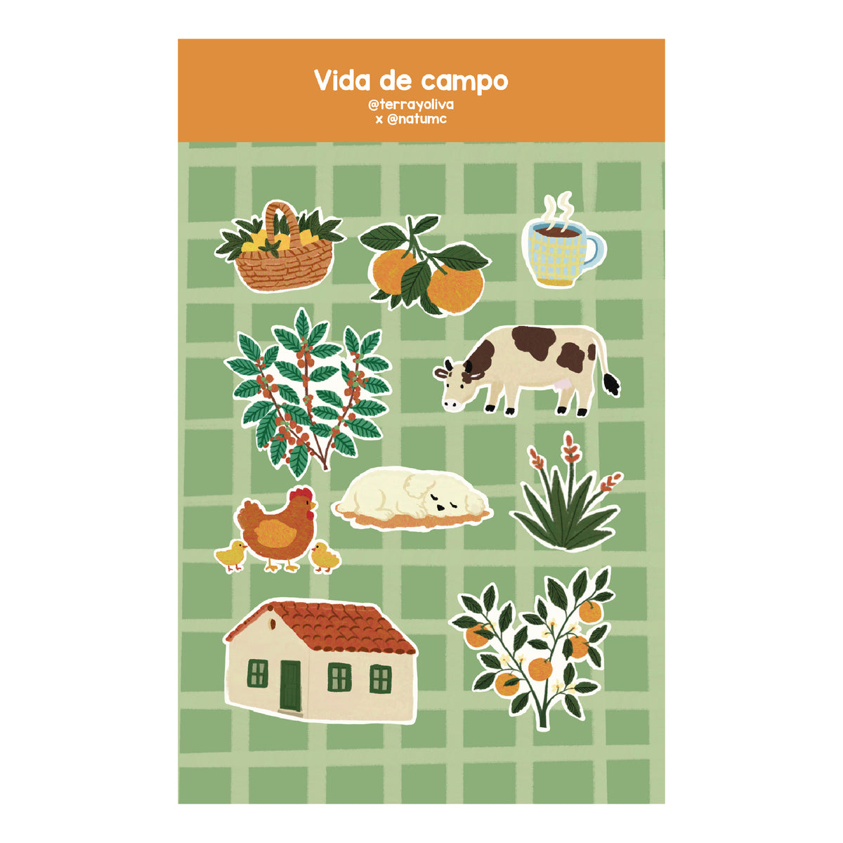 Plantilla de stickers Vida de campo