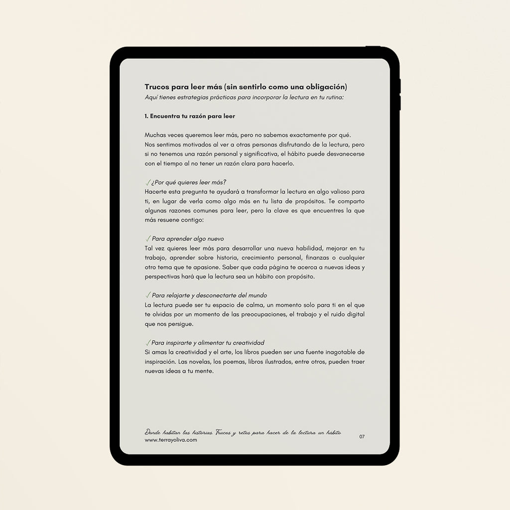 Ebook Donde habitan las lecturas, trucos y retos para hacer de la lectura un hábito + 6 plantillas descargables